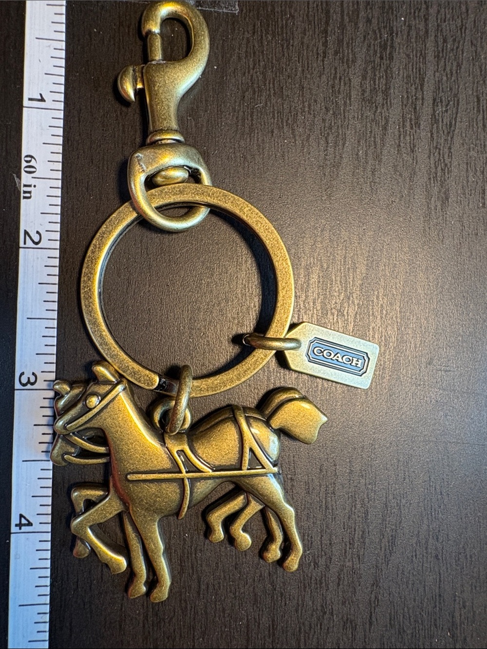 Coach Brass-Tone Horse Keyring
